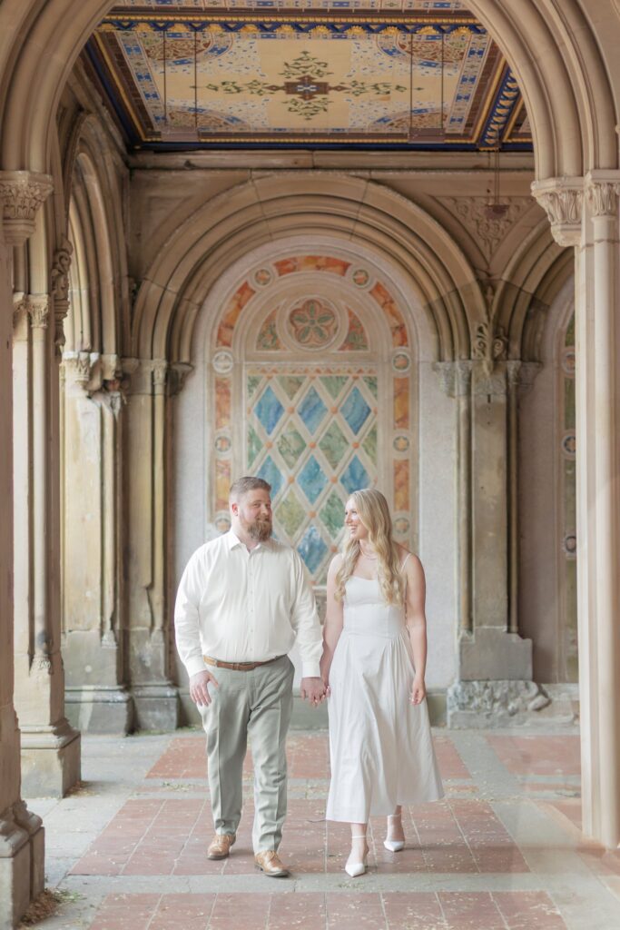 Couple at Bethesda in NYC Engagement Shoot