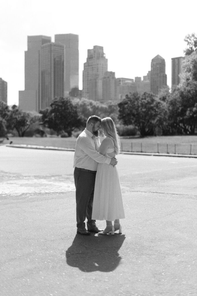 NYC Skyline from Central Park for engagement shoot